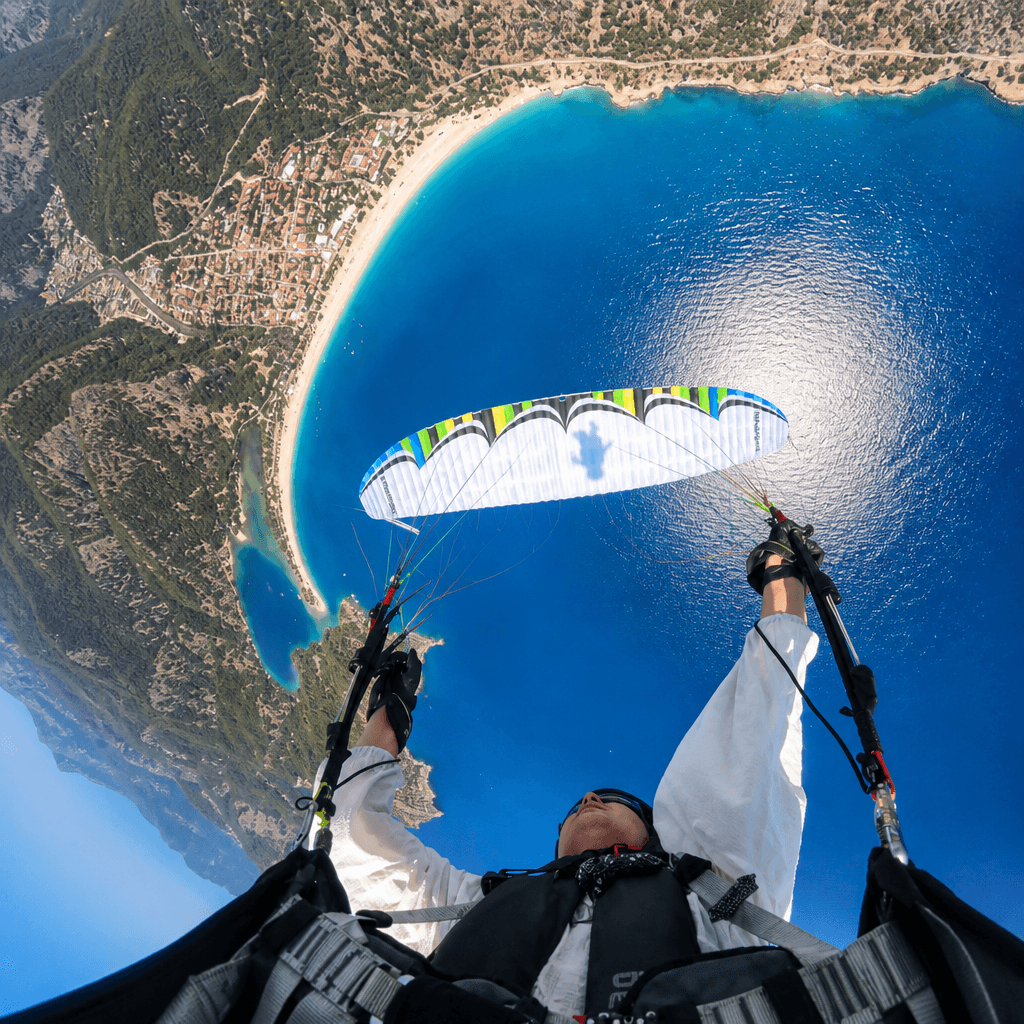 Acrobatic wing over Mediterranean coast — Turkey Acro